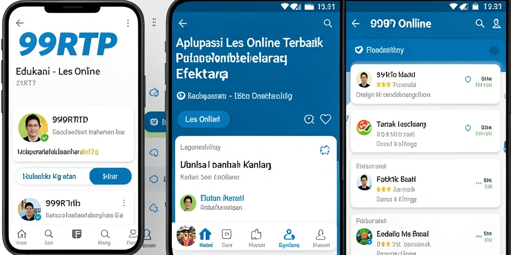 Tampilan antarmuka aplikasi Les Online yang menarik dan mudah digunakan.