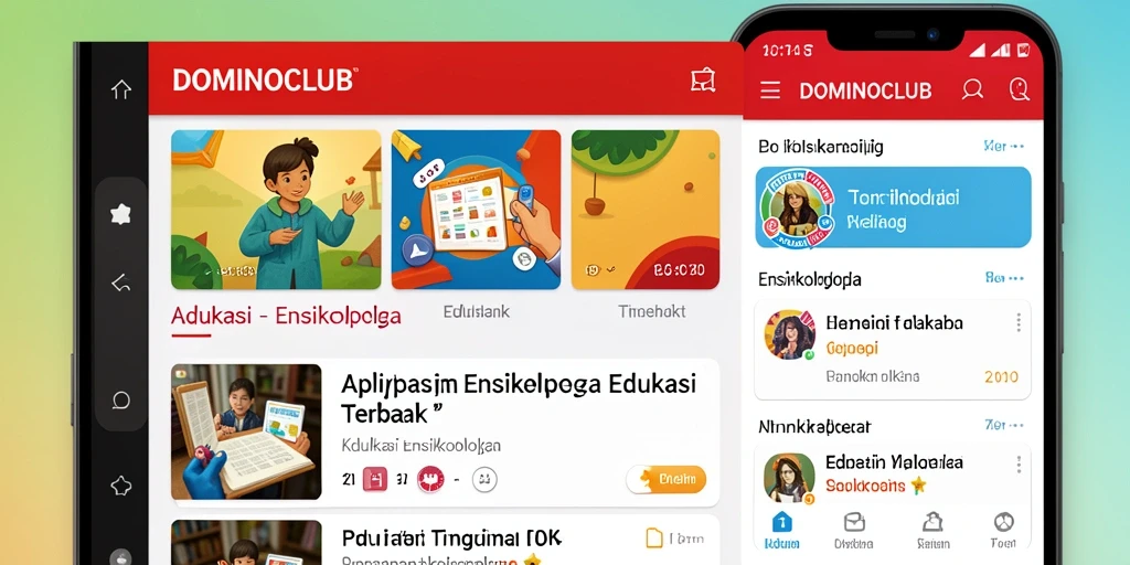 Antarmuka aplikasi DOMINOCLUB yang mudah digunakan untuk belajar.
