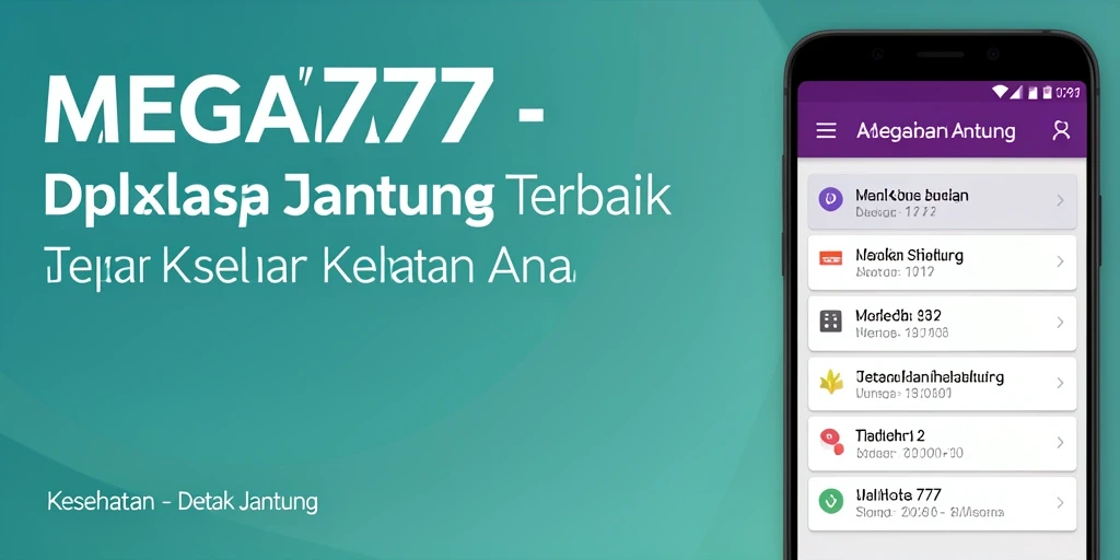 Tampilan antarmuka aplikasi MEGA777 untuk pemantauan detak jantung.