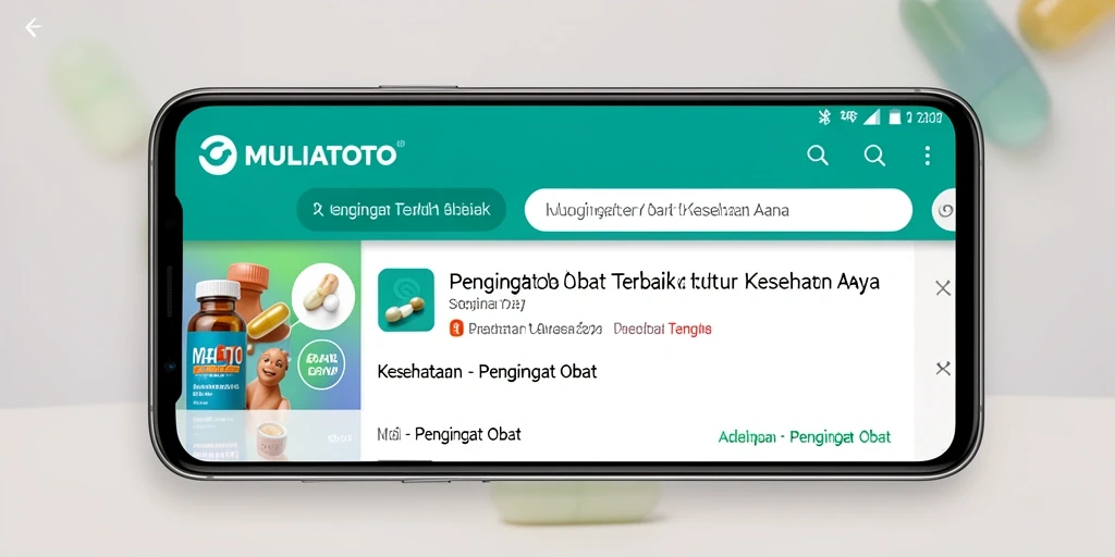 Screenshot utama MULIATOTO menunjukkan antarmuka pengingat obat yang intuitif.